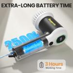 Swyprrix Electric Bathroom Cleaning Brush, Cordless Spin Scrubber Full Body Waterproof IPX7 with 6 Replaceable Brush Heads for Bathtub/Kitchen/Window/Home Cleaning -SD-CTB02