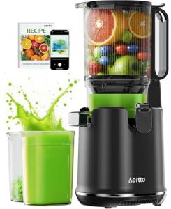 Aeitto Cold Press Juicer with 5.8" Extra Wide Mouth, Juicer Machines, Easy to Clean, Fit Whole Vegetables & Fruits, Professional Slow Masticating Juicers,Self Feeding, High Juice Yield