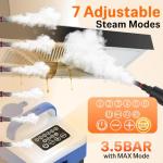 2500W Handheld Steam Cleaner with 16pcs Accessories & 1.6L Tank, Fast Heating & High Temperature Portable Steam Cleaner for Car, Kitchen, Home, Steamer for Cleaning Windows, Grout, Upholstery and More