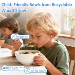 Quatish 16 PCS Unbreakable Cereal Bowls,Dishwasher & Microwave Safe Wheat Straw Bowls, Easy-to-Clean Lightweight Snack & Soup Bowl,Multi-Color Portable for Picnics Plastic Bowls Set, Brown