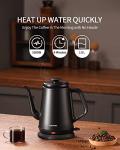 DmofwHi Gooseneck Electric Kettle(1.0L),1000W Electric Tea Kettle of 304 Stainless Steel,Auto Shut off,Water Kettle for Coffee and Tea -Matte Black