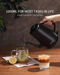 DmofwHi Gooseneck Electric Kettle(1.0L),1000W Electric Tea Kettle of 304 Stainless Steel,Auto Shut off,Water Kettle for Coffee and Tea -Matte Black