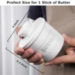 Butter Crock with Spreader, French Butter Keeper with Water Line for Counter, Butter Dish. Gift for Thanksgiving, Christmas and Mother’s Day,JSHKY. (White butter crock - 2)
