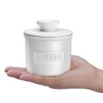 Butter Crock with Spreader, French Butter Keeper with Water Line for Counter, Butter Dish. Gift for Thanksgiving, Christmas and Mother’s Day,JSHKY. (White butter crock - 2)