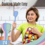 NEXTOP Silicone Spatula Set of 4 – Multipurpose Seamless Silicone Spoon Spatula for Mixing and Cooking – MultiColour Heat Resistant Flexible Kitchen Utensils for Blending, Stirring, and Baking