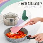 NEXTOP Silicone Spatula Set of 4 – Multipurpose Seamless Silicone Spoon Spatula for Mixing and Cooking – MultiColour Heat Resistant Flexible Kitchen Utensils for Blending, Stirring, and Baking