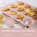 COOK WITH COLOR 17 Pc. Silicone Baking Pan Set - Non-Stick & Easy Clean Silicone Muffin Pans for Baking with Sturdy Metal Frame for Stability, Flexible Cake Molds, Includes Measuring Cups and Spoons