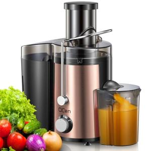 Juicer Machine, 800W Centrifugal Juicer Extractor with Wide Mouth 3” Feed Chute for Fruit Vegetable, Easy to Clean, Stainless Steel, BPA-free (Rose Gold)