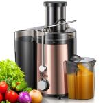 Juicer Machine, 800W Centrifugal Juicer Extractor with Wide Mouth 3” Feed Chute for Fruit Vegetable, Easy to Clean, Stainless Steel, BPA-free (Rose Gold)