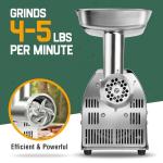 Valley Sportsman #8 Meat Grinder, Sausage Stuffer, Stainless Steel Electric Meat grinder Heavy Duty, 0.4 HP 300W, Sausage Maker & Cleaning Brushes for Home & Commercial Use