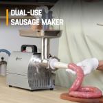 Valley Sportsman #8 Meat Grinder, Sausage Stuffer, Stainless Steel Electric Meat grinder Heavy Duty, 0.4 HP 300W, Sausage Maker & Cleaning Brushes for Home & Commercial Use