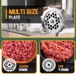 Valley Sportsman #8 Meat Grinder, Sausage Stuffer, Stainless Steel Electric Meat grinder Heavy Duty, 0.4 HP 300W, Sausage Maker & Cleaning Brushes for Home & Commercial Use