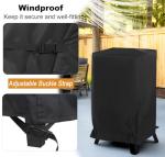 NetttyPro Electric Smoker Cover for Outside Masterbuilt Smoker 30 inch, Outdoor Waterproof Heavy Duty Square Vertical Small Grill Cover, 19" W x 18" D x 33" H, Black