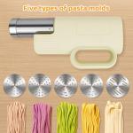 Aroeally 5 In 1 Automatic Electric Pasta Maker - Handheld Pasta Maker Machine for Homemade Pasta, DIY Appam, Idiyappam, Cordless Noodle Maker with Ergonomic Grip for Home, Breakfast Store, Restaurant