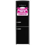 Unique Appliances Classic Retro Refrigerator, Electric Bottom-Mount Fridge with Intuitive Control Panel, 4 Glass Shelves, and 3 Freezer Drawers, Frost-Free, 12 cu./ft., Midnight Black