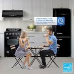 Unique Appliances Classic Retro Refrigerator, Electric Bottom-Mount Fridge with Intuitive Control Panel, 4 Glass Shelves, and 3 Freezer Drawers, Frost-Free, 12 cu./ft., Midnight Black