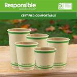 Responsible Products 8 oz Double Wall Insulated Paper Coffee Cups (25 Count) – Smooth Wall Insulated To Go Coffee Cups - Natural Brown, Compostable, Eco-Friendly, Disposable Hot Beverage Cups