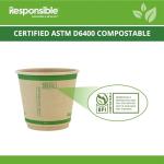 Responsible Products 8 oz Double Wall Insulated Paper Coffee Cups (25 Count) – Smooth Wall Insulated To Go Coffee Cups - Natural Brown, Compostable, Eco-Friendly, Disposable Hot Beverage Cups