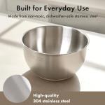 EDELHAUS Salad Spinner Stainless Steel 5.3Qt | Lettuce Spinner BPA-Free with Stop Button, Drain Spout & Crank Handle | Fruit Cleaner | Vegetable Washer Salad Cleaner, Non-Slip Base Dishwasher Safe