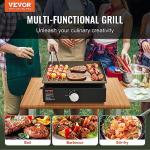 VEVOR Griddle, 16.9" Heavy Duty Manual Flat Top Griddle, Countertop Gas Grill with Non-Stick Cooking Plate, Steel Propane Gas Griddle, 1-Burners Restaurant Portable Grill - 22,000 BTU
