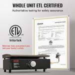 VEVOR Griddle, 16.9" Heavy Duty Manual Flat Top Griddle, Countertop Gas Grill with Non-Stick Cooking Plate, Steel Propane Gas Griddle, 1-Burners Restaurant Portable Grill - 22,000 BTU