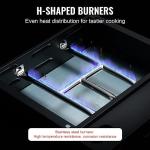 VEVOR Griddle, 16.9" Heavy Duty Manual Flat Top Griddle, Countertop Gas Grill with Non-Stick Cooking Plate, Steel Propane Gas Griddle, 1-Burners Restaurant Portable Grill - 22,000 BTU