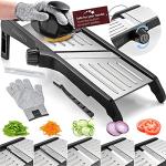 Gramercy Mandoline Food Slicer, Vegetable Cutter, Potato Slicer, Mandolin for Kitchen, Veggie Cutter, Cucumber Tool - Comes with One Pair Cut-Resistant Gloves