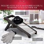 Gramercy Mandoline Food Slicer, Vegetable Cutter, Potato Slicer, Mandolin for Kitchen, Veggie Cutter, Cucumber Tool - Comes with One Pair Cut-Resistant Gloves