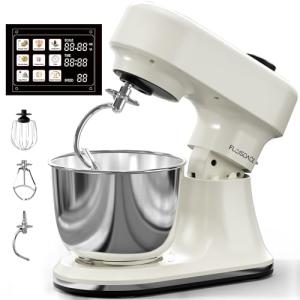 9-IN-1 Stand Mixer, 660W 12-Speed Kitchen Mixer, 5.5QT Bowl Household Food Mixers include Dough Hook, Whisk and Beater, Food Mixer for Most Home Cooks, Kitchen Scale for Baking and Most Home Cooks