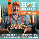 TRAVELISIMO Electric Lunch Box for Adults 80W Heated Lunch Box For Men 1.5L Stainless Steel Portable Food Warmer, 12/24/110V Electric Food Warmers for Travel & Work, Loncheras Para Hombres de Trabajo