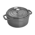 Staub Cast Iron Round Dutch Oven, Made in France, Graphite Grey, 4-qt, Serves 4-6 people