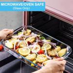 KOMUEE 8 Pieces Glass Baking Dish with Lids Rectangular Glass Baking Pan Bakeware Set with Lids, Baking Pans for Lasagna, Leftovers, Cooking, Kitchen, Fridge-to-Oven, Gray