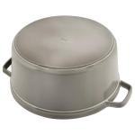 Staub Cast Iron Round Dutch Oven, Made in France, Graphite Grey, 4-qt, Serves 4-6 people