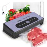 DSkiley Vacuum Sealer Machine for Food Preservation, 80kPa Powerful Suction, Built‑in Cutter & Starter Kit, Dry & Moist Modes, Digital Countdown, Compact Design, Keep Food Fresh 6X Longer