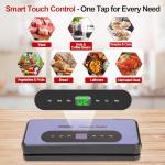 DSkiley Vacuum Sealer Machine for Food Preservation, 80kPa Powerful Suction, Built‑in Cutter & Starter Kit, Dry & Moist Modes, Digital Countdown, Compact Design, Keep Food Fresh 6X Longer