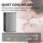 Frestec 3.2 Cu. Ft. Mini Fridge with Freezer Small Refrigerator, Mini fridge for Bedroom, Dorm, Single Door, Energy Saving, Low Noise, Mini Fridge for Office (Grey)