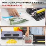 DSkiley Vacuum Sealer Machine for Food Preservation, 80kPa Powerful Suction, Built‑in Cutter & Starter Kit, Dry & Moist Modes, Digital Countdown, Compact Design, Keep Food Fresh 6X Longer