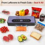 DSkiley Vacuum Sealer Machine for Food Preservation, 80kPa Powerful Suction, Built‑in Cutter & Starter Kit, Dry & Moist Modes, Digital Countdown, Compact Design, Keep Food Fresh 6X Longer