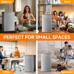 Frestec 3.2 Cu. Ft. Mini Fridge with Freezer Small Refrigerator, Mini fridge for Bedroom, Dorm, Single Door, Energy Saving, Low Noise, Mini Fridge for Office (Grey)