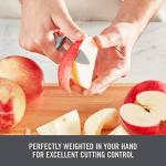 Zakarian by Dash 2 Piece Chef Grade German Steel Paring Knife Set with Smooth and Serrated Blades for Chopping, Dicing, Mincing, Slicing and More - Grey