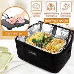 Aotto Portable Oven, Electric Lunch Box Food Heater - 12V/24V/110V 3-in-1 Car Food Warmer - Mini Personal Microwave Heated Lunch Box Warmer for Car, Truck, Travel, Office & Home Use - Black