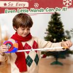 PLAYPARTY 8ft Tape Measure for Kids, STEM Educational Tool with Level, Protractor and Eraser, Retractable Snail Shaped Measuring Tapes, Child-Safe Stocking Stuffers Gift for Boys & Girls 3+, Blue