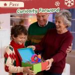 PLAYPARTY 8ft Tape Measure for Kids, STEM Educational Tool with Level, Protractor and Eraser, Retractable Snail Shaped Measuring Tapes, Child-Safe Stocking Stuffers Gift for Boys & Girls 3+, Blue