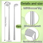 Teenyyou 10 Metal Golf Cocktail Stirrer Reusable Cocktail Beverage Stirrer Outdoor Sports Party Clubhouse and Outing Decoration for Garnish or Mixers (Golf Club Style)