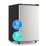 DEMULLER 3.2 Cu.Ft Upright Freezer with 7 Adjustable Thermostat Stand-up Single Door Compact Freezers with Rapid Cooling Technology for Home Kitchen Dorm Silver