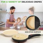 Nutrichef 8-Inch Electric Crepe Maker with Accessories