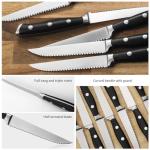 Alata 8-Piece Steak Knives Set, 4.7 Inch with Serrated Edge Razor-Sharp Dinner Knives, Full-Tang Construction, Dishwasher Safe