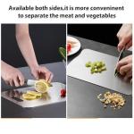 3Pcs Stainless Steel Cutting Board for Kitchen Cutting Boards Stainless Steel Chopping Board Double Sided Cutting Board Set Metal Cutting Boards for Meat Fruit Vegetable (13.4x9, 11.4x7.8, 9.8x6 in)