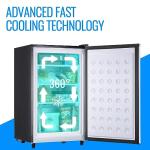 DEMULLER 3.2 Cu.Ft Upright Freezer with 7 Adjustable Thermostat Stand-up Single Door Compact Freezers with Rapid Cooling Technology for Home Kitchen Dorm Silver