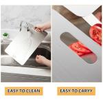 3Pcs Stainless Steel Cutting Board for Kitchen Cutting Boards Stainless Steel Chopping Board Double Sided Cutting Board Set Metal Cutting Boards for Meat Fruit Vegetable (13.4x9, 11.4x7.8, 9.8x6 in)